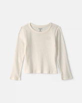 Toddler Girl Long-Sleeve Rib Top - Cream