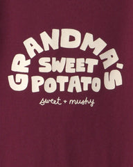 Baby 'Grandma's Sweet Potato' Long-Sleeve Graphic Bodysuit - Maroon