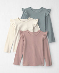 Toddler Girl 3-Pack Organic Cotton Rib Slim Fit Tops