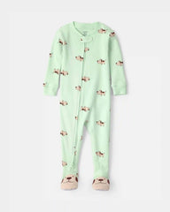 Baby Puppy 100% Cotton Snug Fit 1-Piece Pajama - Green