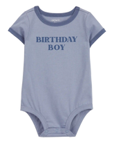 Baby Birthday Boy Short-Sleeve Bodysuit - Blue