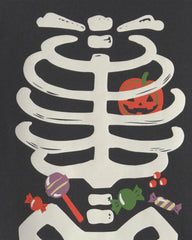 Kids 2-Piece Halloween Glow in the Dark Skeleton 100% Cotton Snug Fit Pajama Set - Black