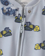 Baby Boy 1-Piece Construction 2-Way Zip DreamPlush Snug Fit Footed Pajama - Blue