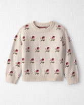 Toddler Girl Organic Cotton Sweater Knit Pullover in Wildflower Maize