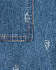 Girls Paisley Denim Shorts - Medium Wash