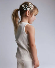 Toddler Girl Ribbed Playtime Tank Top - Cream