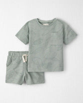 Toddler Boy 2-Piece Top & Short Set Made with Organic Cotton in Sienna Breeze