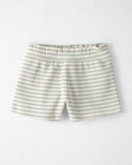 Baby Girl 2-Piece Organic Cotton Waffle Knit Top & Short Set in Stripes
