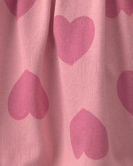 Girls Heart Cotton Skort - Pink