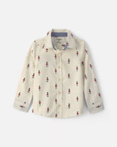 Toddler Boy Nutcracker Christmas Long-Sleeve Shirt - White