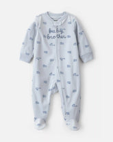 Baby Boy 'Baby Brother' Fleece 2-Way Zip Sleep & Play Pajamas - Blue