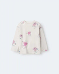 Toddler Girl Skiing Abstract Long-Sleeve Relaxed Graphic Tee - Cream