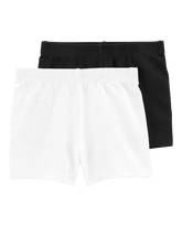 Toddler Girl 2-Pack Cartwheel Shorts - Black/White