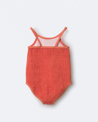 Toddler Girl Smocked One-Piece Swimsuit - Orange