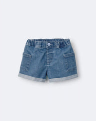 Toddler Girl Mom Shorts in Denim