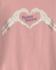 Girls 'Friends Forever' Halloween Long-Sleeve Graphic Tee - Pink