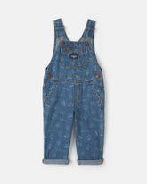 Toddler Logo Denim Overalls - Light Wash