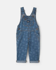 Toddler Logo Denim Overalls - Light Wash