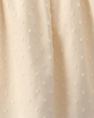 Baby Girl Swiss Dot Short-Sleeve Dress - Cream