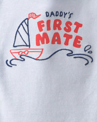 Baby Boy 2-Piece 'Daddy's First Mate' Boat Bodysuit & Pant Set - Blue