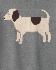 Kids Organic Cotton Dog Sweater Knit Pullover