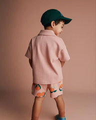 Toddler Boy Button-Down Short-Sleeve Shirt - Light Pink