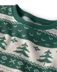 Adult 2-Piece Fair Isle Waffle Knit Pajamas Made with Organic Cotton