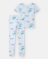Boys Whale PurelySoft Short-Sleeve Snug Fit 2-Piece Pajama Set - Blue