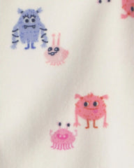 Toddler Girl 1-Piece Monster DreamPlush Snug Fit Pajama - Cream