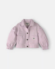 Toddler Girl Twill Bomber Jacket - Purple