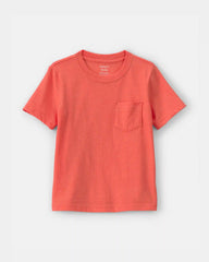Toddler Solid Pocket T-Shirt - Orange