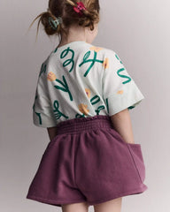Toddler Girl High-Low Dolman Tee in Floral Print - Light Green
