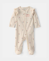 Baby Girl 'Baby Sister' Cotton 2-Way Zip Sleep & Play Pajamas - Ivory