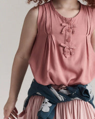 Toddler Girl Sleeveless Bow Top - Pink