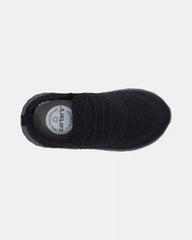 Toddler Boy Pull-On Athletic Sneakers - Black