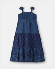 Girls Floral Maxi Dress - Navy
