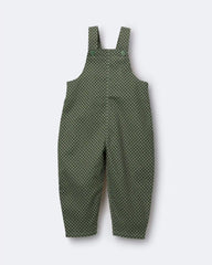 Toddler Checkered Overalls - Olive