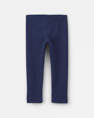Toddler Girl Fleece Pull-On Stretch Leggings - Navy Blue