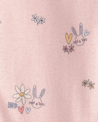 Toddler Girl Easter Bunny 100% Cotton Snug Fit 1-Piece Pajama - Pink
