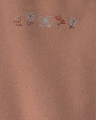 Toddler Girl 2-Piece Floral Fleece Sweatshirt & Pant Set - Brown