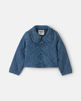 Toddler Girl Quilted Denim Jacket - Medium Wash