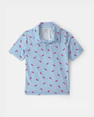 Boys Pepper Active Polo Shirt - Blue