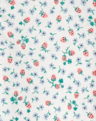 Toddler Girl Strawberry 100% Cotton Snug Fit 1-Piece Pajama