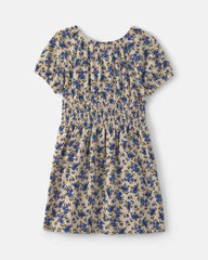 Girls Floral Short-Sleeve Dress