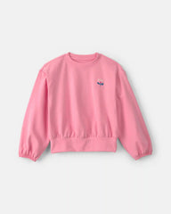 Girls Flower Long-Sleeve Top - Pink