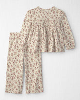 Toddler Girl 2-Piece Organic Cotton Smocked Top & Pant Set