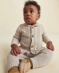 Baby Boy 3-Piece Cotton Sweater Layering Set - Cream