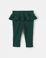 Baby Girl 2-Piece 'Merry' Long-Sleeve Bodysuit & Pant Set - Cream/Green