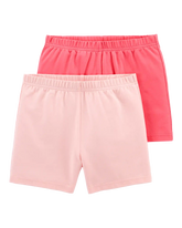 Girls 2-Pack Cartwheel Shorts - Pink