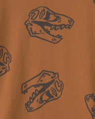 Boys Dinosaur Long-Sleeve T-Shirt - Brown